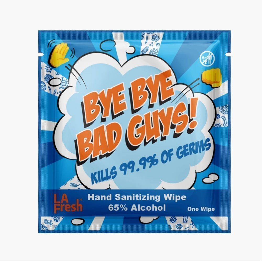 NWT LA Fresh Bye Bye Bad Guys Hand Sani Wipes (2)